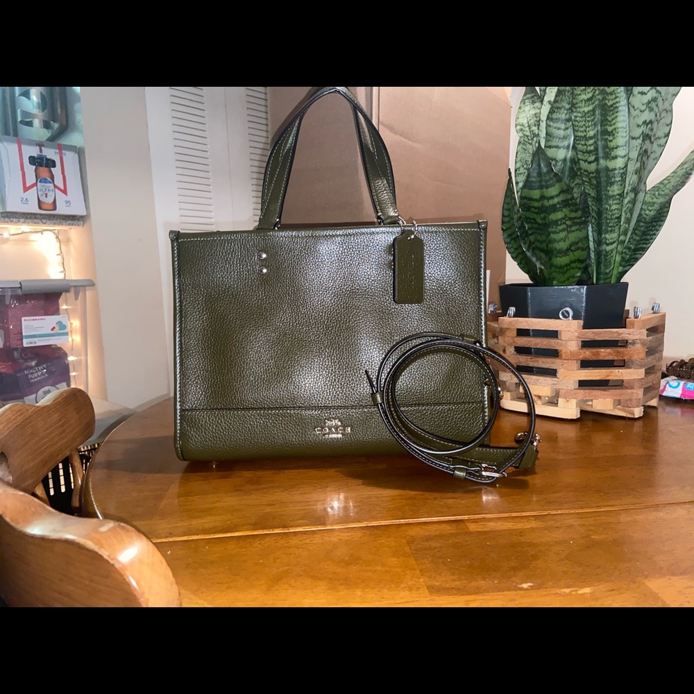 Olive green coach handbag